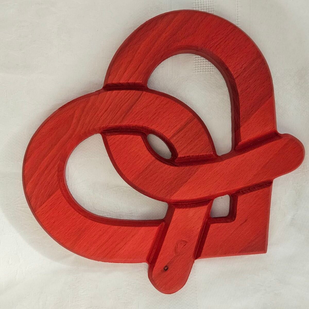 Dessous de plat alsacien Coeur-Bretzel rouge – Image 2